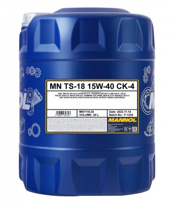 MANNOL TS-18 SHPD 15W-40 20 Liter Motoröl CATERPILLAR ECF-3 CUMMINS CES 20086 Öl