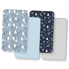 Baby for Boys and Girls, Toddler Bed Sheets Fitted for Crib Sheets Blue Snowman