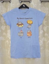 Image of Official Pusheen Beach Essentials Womens Ladies T-shirt Size Medium New 