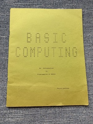 Vintage 1978 Basic Computing An Intro To Programming Deerfield Academy Manual