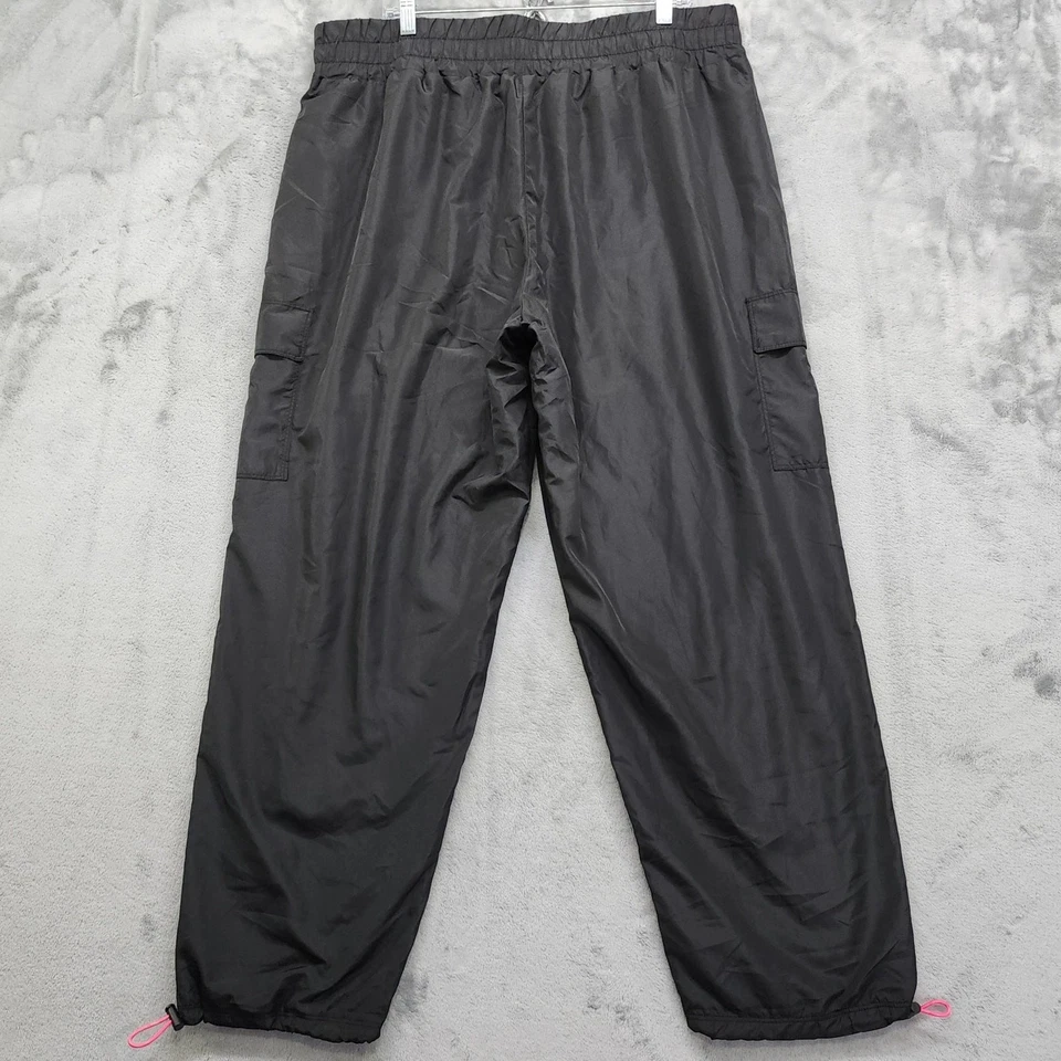 Pantalones No Boundaries Mujer XXXL Negro Rosa Bungee Paracaídas Carga Forrados Pull On Foto 3 de 4