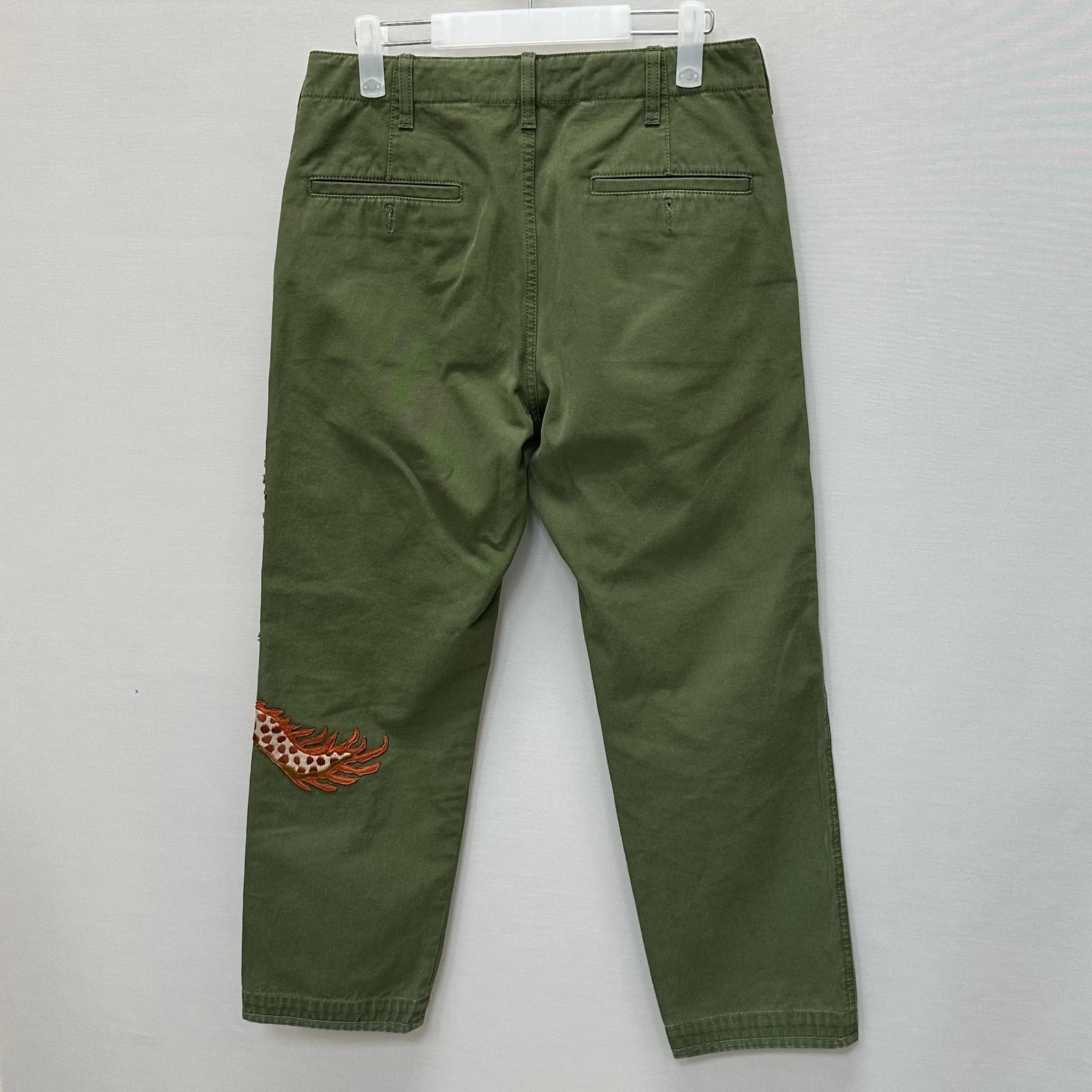 Gucci Pantalone Chino Cotone Ricamato Drago 30 138859811