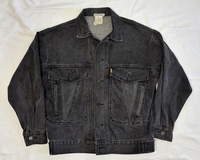 Vintage 1990s Emporio Armani Jeans Men s Denim Jacket Black Sz 40
