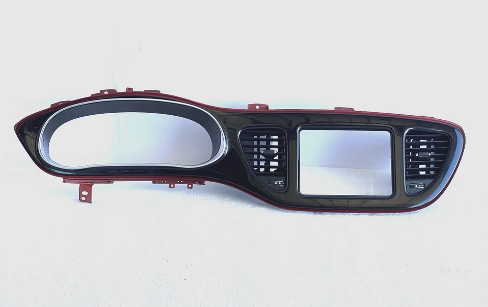 Dodge Dart 2013-2016 tablero velocímetro racimo radio moldura bisel negro/rojo OEM Foto 2 de 4