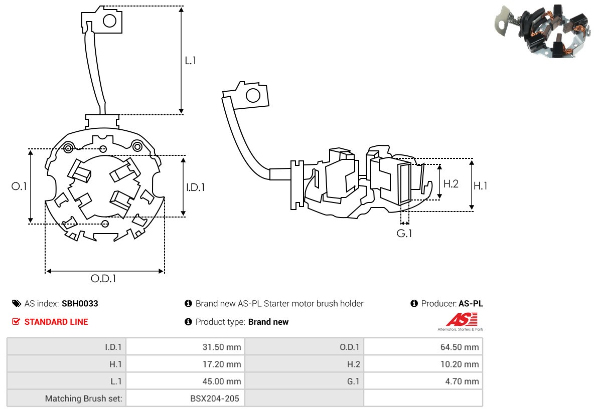AS-PL Halter, Kohlebürsten SBH0033 für VW - Bild 5
