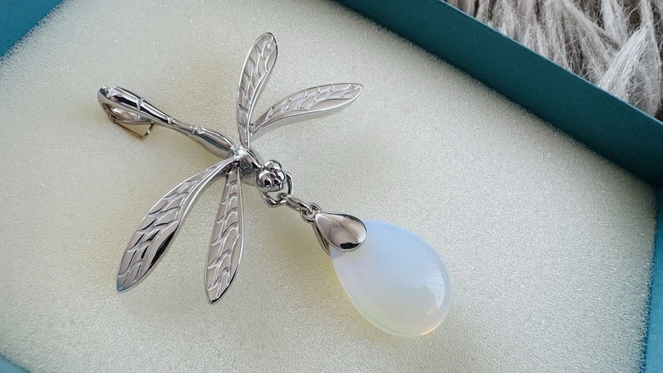 Pierre Lang Anhänger Libelle Mondstein Kettenanhänger Silber w. neu OVP - Bild 3 von 4