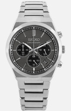 Seiko Ssb455 Grey Sapphire Quartz Silver Chronograph Analog Watch  Japan
