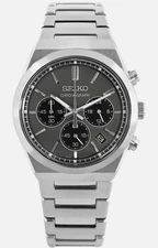 SEIKO SSB455 Grey Sapphire Quartz Silver Chronograph Analog watch MADE IN JAPAN