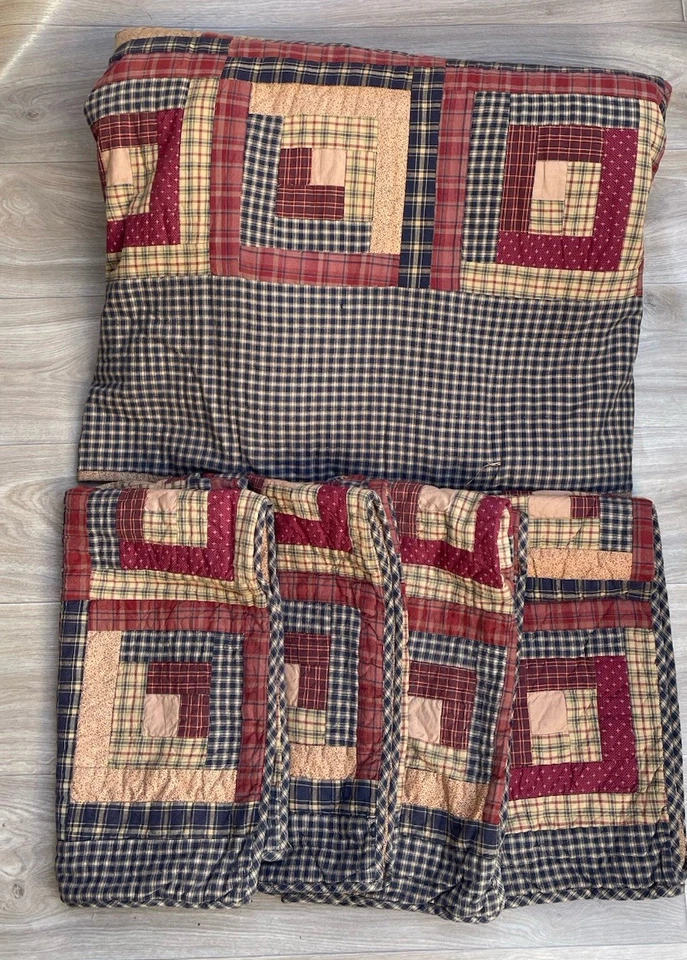 Oak & Asher Millsboro California King Quilt & 4 Shams Rustic Patchwork Bedding - Image 3 of 4