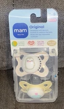MAM Silicone Pacifier 2-Pack W/Sterilizing Case {0-6Months} Cream Sea Life 🐳