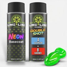 Lime Line Automotive Neon Green Basecoat Spray Paint 2k Double Shot Clearcoat