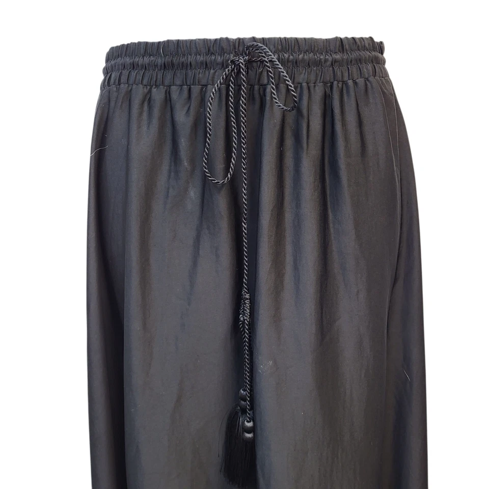 H & M Concious Collection Diagonal Tiered Maxi Skirt Black Uk Size XS - Image 3 of 4