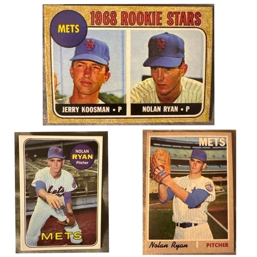 New ListingTopps 1968 Mets Rookie Stars Nolan Ryan Jerry Koosman Vintage Baseball Card Lot