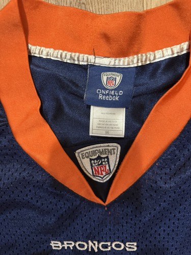 Denver Broncos Jersey Mens XXL 56 Blue On Field Reebok Tim Tebow 15 NFL Florida - Picture 4 of 5