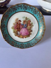 Vintage Limoges France Turquoise Cabinet Plat...