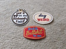 "Funny" Embrodered Iron On Patches Lot Of 3 - NEW