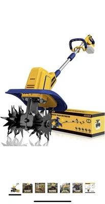 ADOTOCAM Cordless Tiller Cultivator Compatible with Dewalt 20V Battery(Tool Only