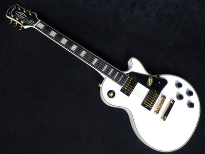 Epiphone Les Paul Custom Alpine White Gitarre, Mehrschichtbindung, Gold Hardware