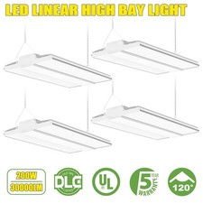 4 Pack 200W Linear High Bay Ceiling Fixture LED Shop Light Commercial Warehouse