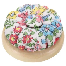 Magnetic Pin Cushions Wooden Base Sewing Needle Holder Floral White