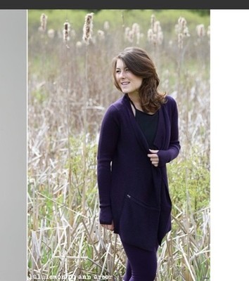Lululemon Resolution Wrap Deep Zinfandel Purple Cashmere Blend Draped Cardigan 8