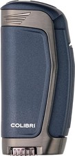 COLIBRI *E3* 3 FLAME JET CIGAR LIGHTER / NAVY w. FUEL WINDOW