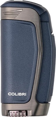 COLIBRI *E3* 3 FLAME JET CIGAR LIGHTER / NAVY w. FUEL WINDOW