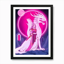 Mystical Fantasy Illustration 1 Art Framed Wall Art Poster Canvas Print Picture