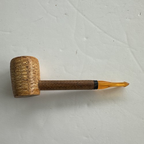 Missouri Meerschaum Corn Cob Pipe Straight Yellow Stem Never Smoked Out Tilt - Picture 1 of 9