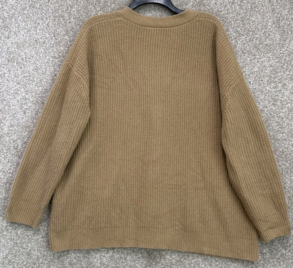 Jenni Kayne Cocoon Cardigan Camel Brown 100% Cashmere Oversized Size Small