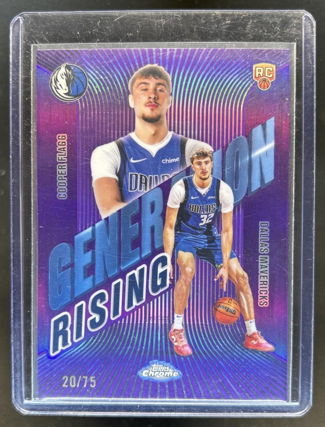 2025-26 Topps Chrome Cooper Flagg Generation Rising RC Purple Refractor #/75