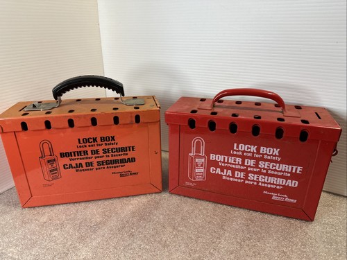 2 heavy duty metal safety lock out boxes Used good condition free ship