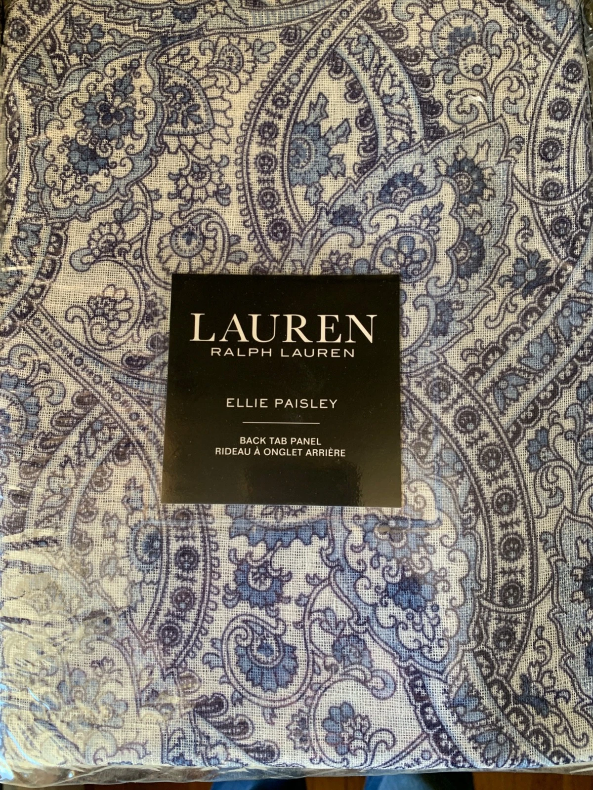 LAUREN Ralph Lauren Ellie Paisley Back Tab Panel Curtain Blue White 50x96