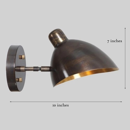 Italian Style Brass Wall Sconce Light Fixture Antique Patina Brass Wall Lamp - Picture 2 of 5