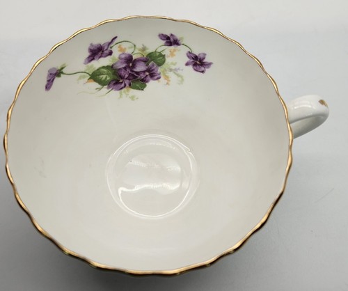 Vintage Mismatched Purple Violet Floral Teacup Saucer Fine Bone China Radfords - Picture 6 of 15
