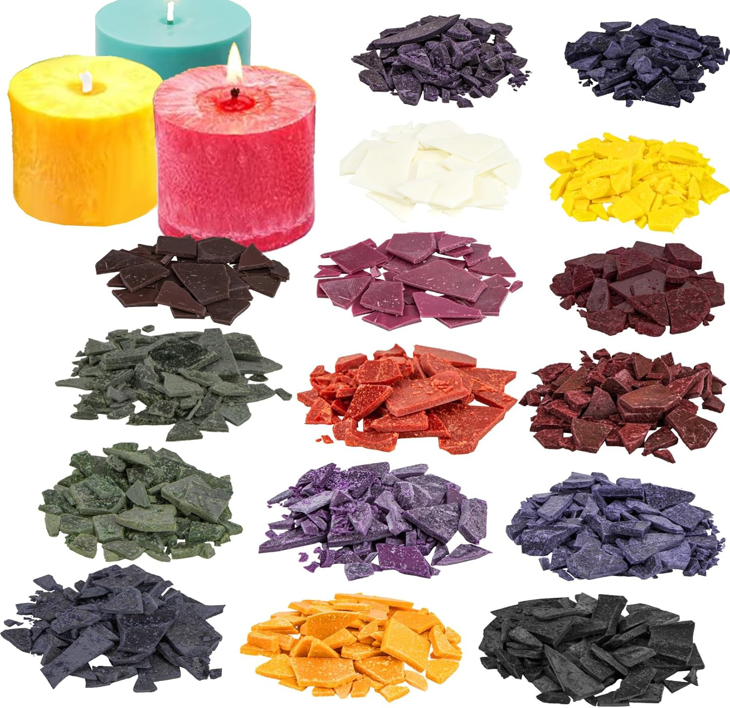 Color Wax Dye, Candle Color Dye for Soy Wax, 16 Popular Vibr