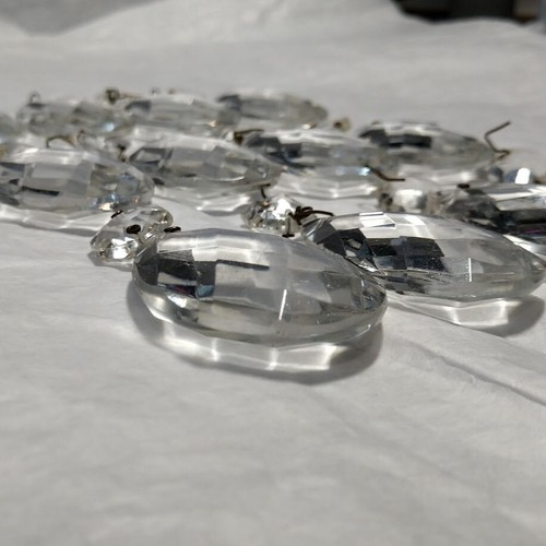2 Inch Teardrop Crystal Glass Prism Diamond Facets .5 Inch Octagon Lot 4 ea - Picture 4 of 15