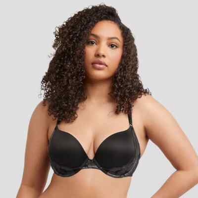 Maidenform Self Expressions Women's Convertible Push-Up Lace Wing Bra Black 36C