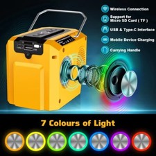For Dewalt Portable Bluetooth Speaker Loudspeaker 18V 20V Li-ion Battery Player