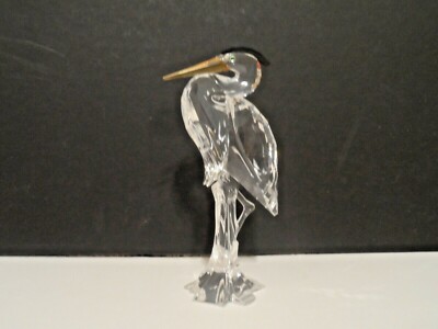 SWAROVSKI CRYSTAL SILVER HERON BIRD FIGURINE NEW IN BOX