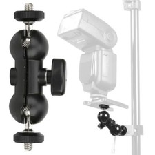 Multi-function Double Ball Head Shoe Mount Adapter Magic Arm 1/4" Screw