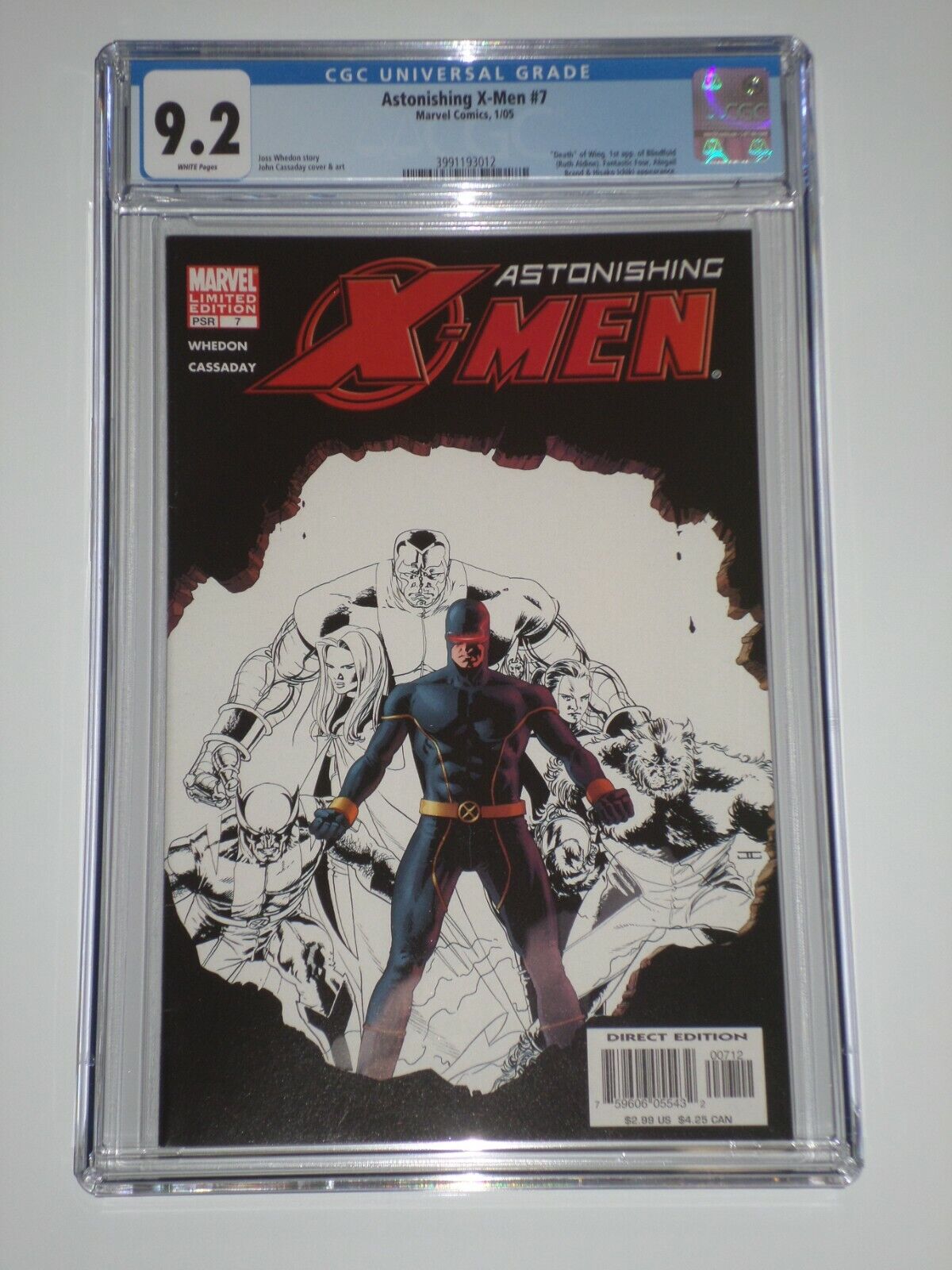 Astonishing X-Men #7: CGC 9.0- 1st App Blindfold & Death of Wing (Marvel  Comics)