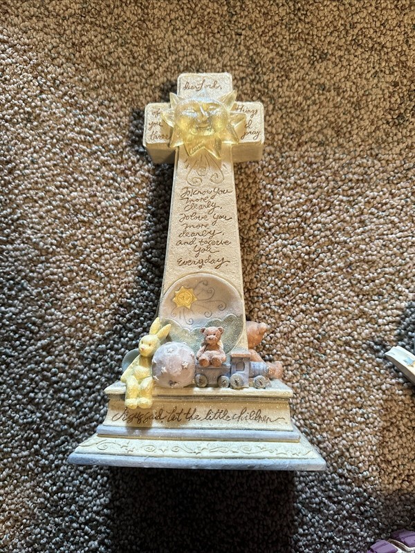 2003 Enesco Cross Night Light Foundations by Karen Hahn with Prayers for Babies