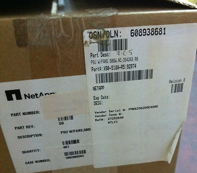 NetApp X90-518A-R5 AC PSU with FANS 580W for DS4243 R6 - New in Box!