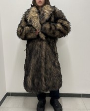 Paco Rabane H&M Faux Fuzzy Fur Long Coat Rare Size S