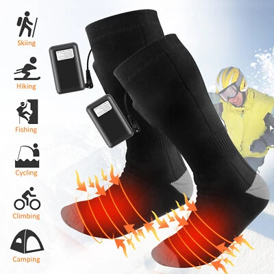 TSUINZ Electric Heated Socks Rechargeable Battery Winter Men Warm Skiing Hunting Socks