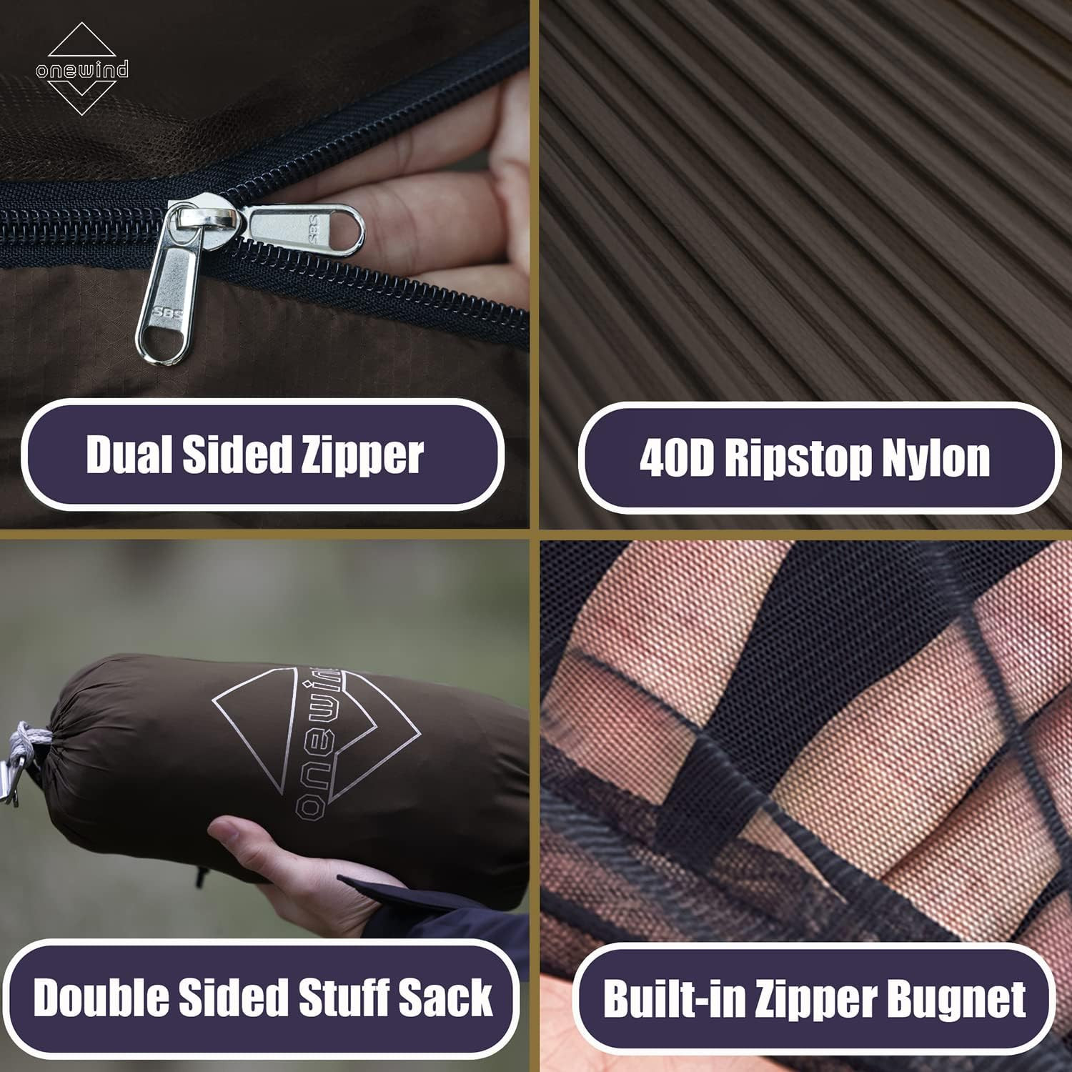 11Ft Camping Hammock with Mosquito Net and Adjustable Ridgeline, Lightweight Por