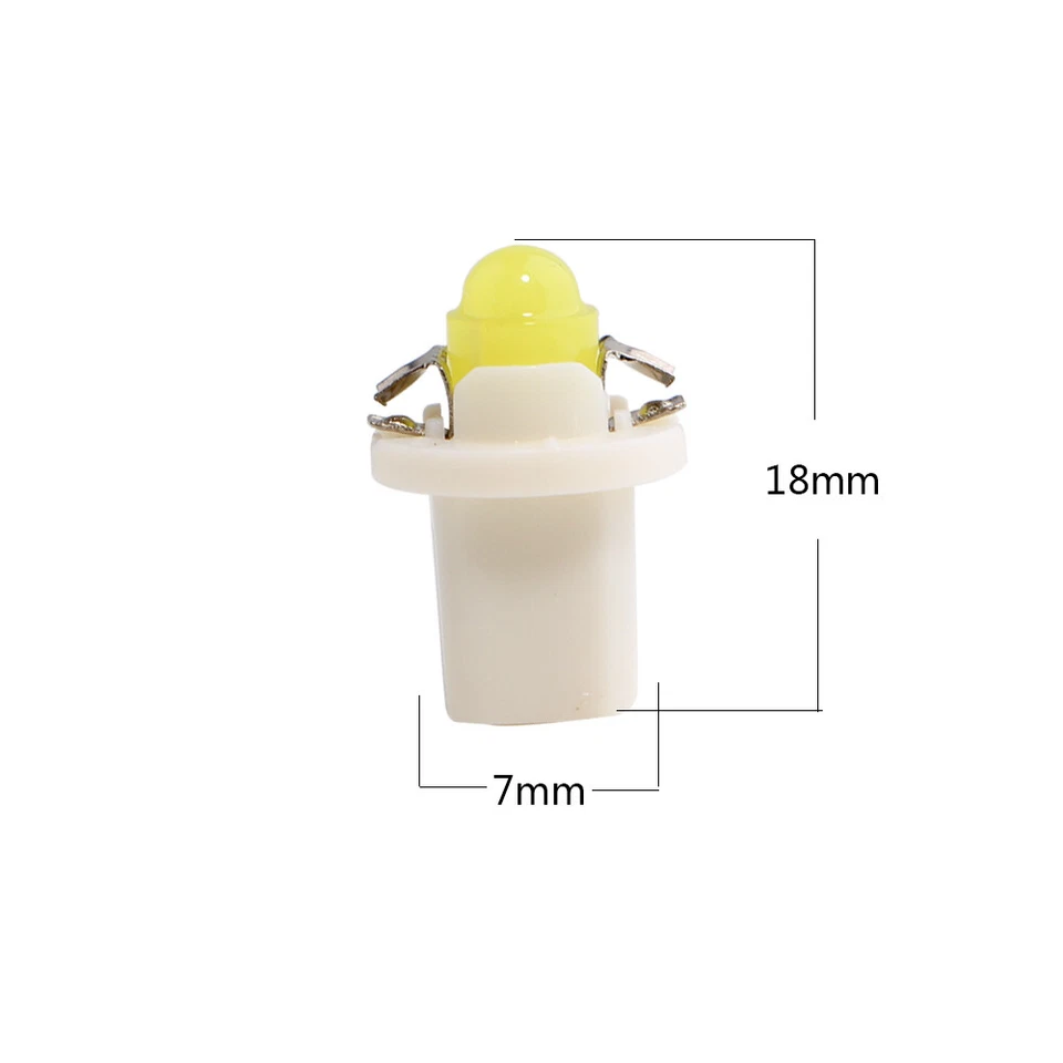 10Pcs B8.5D COB 1SMD Car Gauge Cluster Dashboard Indicator Plate LED Light Bulbs - Image 2 of 4