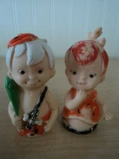 VINTAGE 1972 THE FLINTSTONES Finger Puppets BAMBAM & PEBBLES Knickerbocker