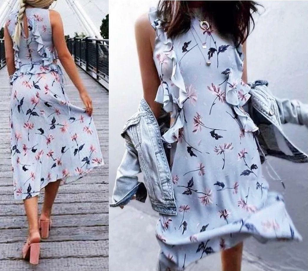 Vestido celeste zara new arrivals